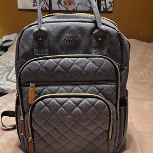 Gray Quilted Women's Backpack